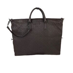 Bottega Veneta Nappa Intrecciato Maxi Convertible Brown Leather Tote